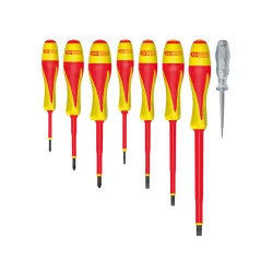 Jeu de 8 tournevis bi-matière isolés 1000V KSTOOLS | Vis bois | Ekibat