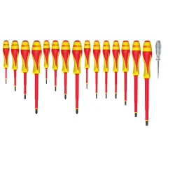 Jeu de 16 tournevis bi-matière isolés 1000V KSTOOLS | Vis bois | Ekiba