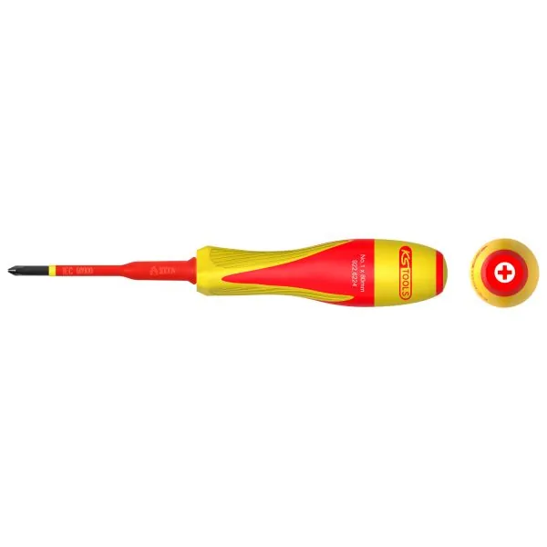 Tournevis PHILLIPS® bi-matière isolé 1000V . PH1 pour | Vis bois | Eki