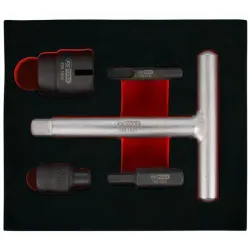 Kit pour vis de vidange carter plastiques 1/4" - 3/8" . 5 pcs KSTOOLS 150.1020 | 150.1020