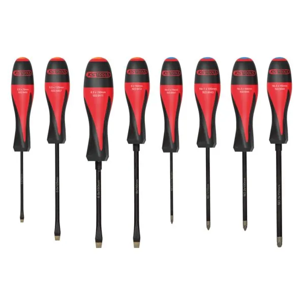 Jeu de 8 tournevis ULTIMATEgrip . Fente - | Vis bois | Ekibat