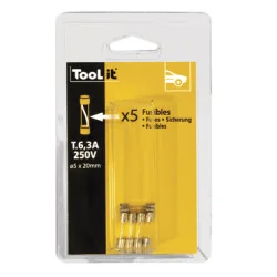 5 Fusibles temporisés 6,3&nbsp;A 250&nbsp;V | TOOL IT