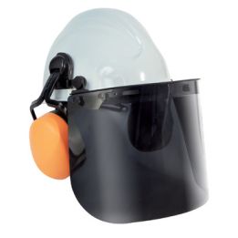 Casque de chantier avec protection auditive & visuelle