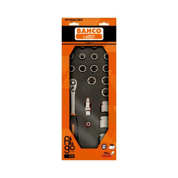 BAHCO Module mousse Fit&Go 1/3, douilles 1/2"- 21 Pcs
