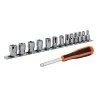 BAHCO Jeu de douilles 1/4" avec profil 6 pans dimensions