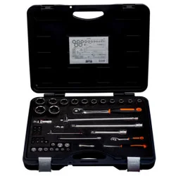 BAHCO Jeu de douilles 1/4" et 1/2" avec profil hexagonal,
