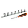 BAHCO Jeu de douilles 1/4" avec profil 6 pans en pouces et