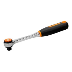 BAHCO Cliquet réversible 3/8" à tête ronde avec 72&nbsp;dents et