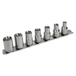 BAHCO Jeu de douilles 3/8" pour vis TORX® - 7 pcs/rail