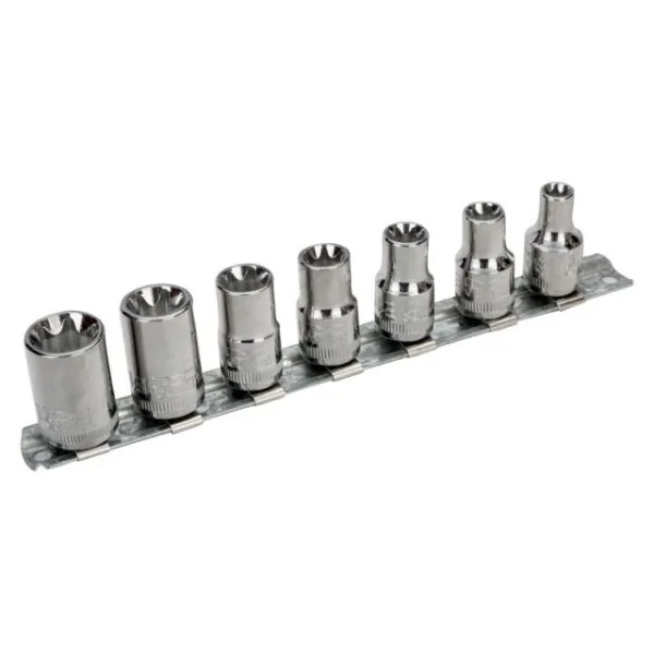 BAHCO Jeu de douilles 3/8" pour vis TORX® - 7 pcs/rail