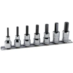 BAHCO Jeu de douilles 3/8" pour vis 6 pans - 7 pcs/rail