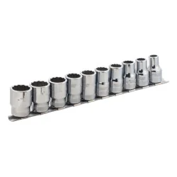 BAHCO Jeu de douilles 1/2" 12&nbsp;pans - 10&nbsp;pcs/rail 7810MB