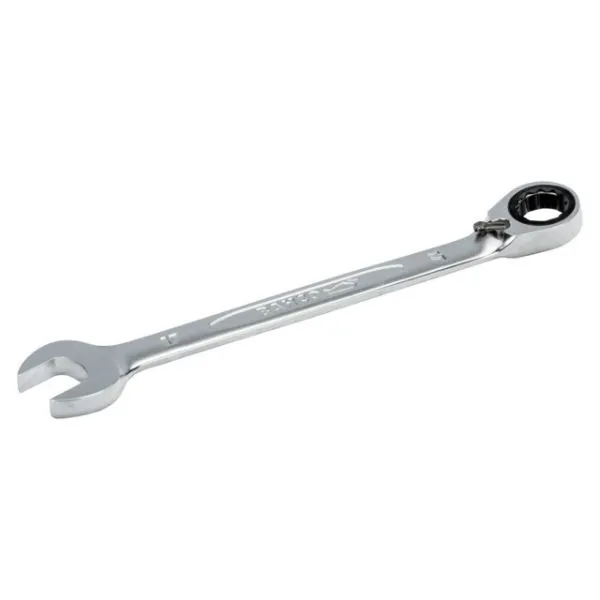 BAHCO Clé mixte à cliquet 15&nbsp;mm avec finition chromée,