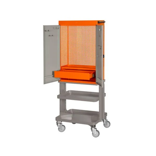 BAHCO Armoire 2&nbsp;portes à roulettes, orange, 1&nbsp;605&nbsp;mm x