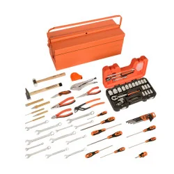 BAHCO Caisse à outils métallique avec 69 outils à usage