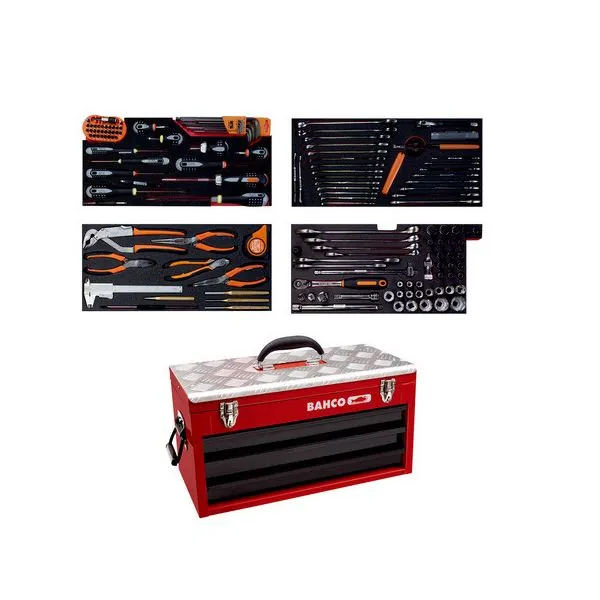 BAHCO Caisse à outils métallique, kits d’outils