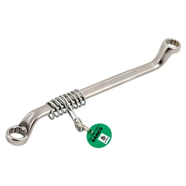 BAHCO Clé polygonale double longue coudée, finition chromée