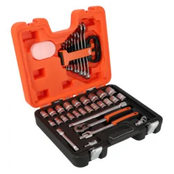 BAHCO Assortiment de douilles 1/2” avec clés mixtes plates