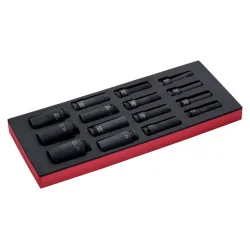 BAHCO Jeu de douilles à choc longues 1/2", module mousse