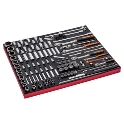 BAHCO Jeu de douilles 1/4", 1/2", 3/8" et cliquet module