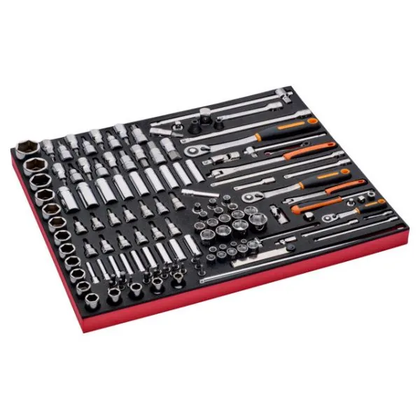 BAHCO Jeu de douilles 1/4", 1/2", 3/8" et cliquet module