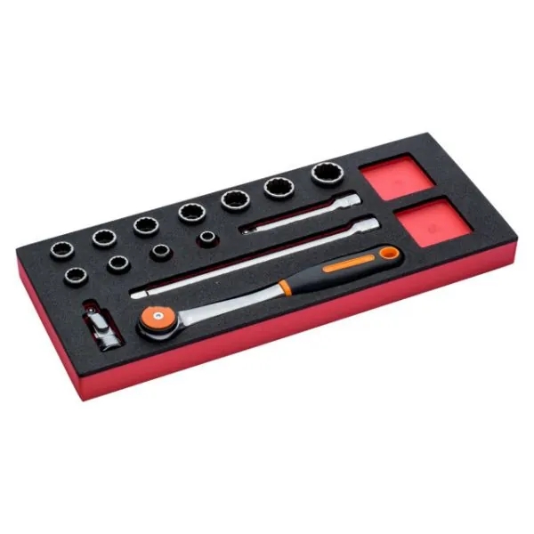 BAHCO Jeu de cliquets à tête ronde et douilles 1/2", module