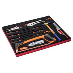 BAHCO Jeu d'outils de coupe/frappe/tournevis, module mousse