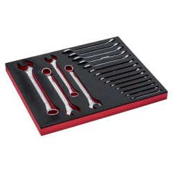 BAHCO Jeu de clés mixtes, module mousse 2/3 Fit&Go - 18&nbsp;pcs