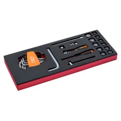BAHCO Jeu de cliquets et douilles 1/4", module mousse 1/3