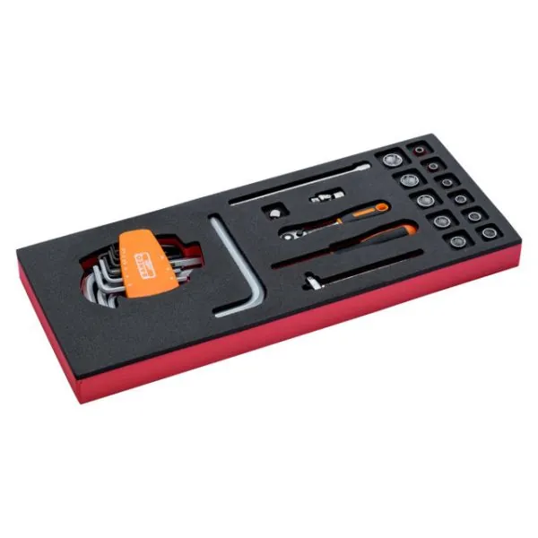 BAHCO Jeu de cliquets et douilles 1/4", module mousse 1/3