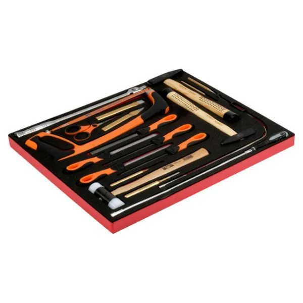 BAHCO Jeu d'outils de frappe et limes, module mousse 3/3