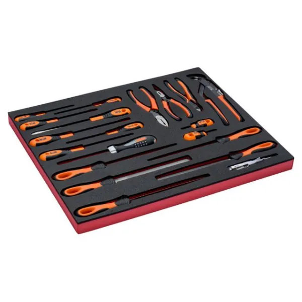BAHCO Jeu de tournevis/limes/pinces, module mousse 3/3