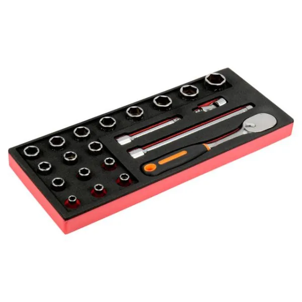 BAHCO Jeu de cliquets et douilles 1/2", module mousse 1/3