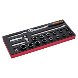 BAHCO Jeu de cliquets à tête ronde et douilles 1/2", module