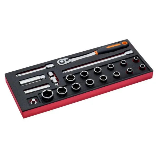 BAHCO Jeu de cliquets à tête ronde et douilles 1/2", module