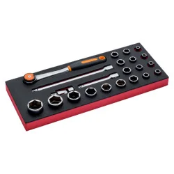 BAHCO Jeu de cliquets à tête ronde et douilles 1/2", module
