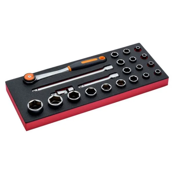 BAHCO Jeu de cliquets à tête ronde et douilles 1/2", module