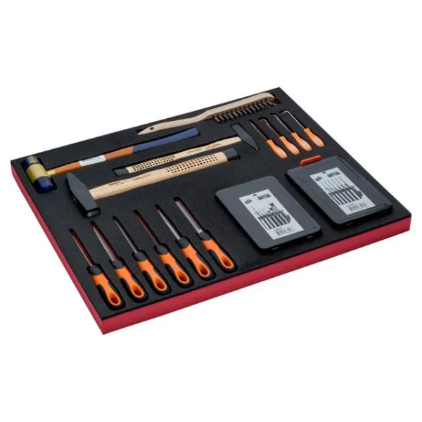 BAHCO Jeu d'outils de frappe/limes, module mousse 3/3