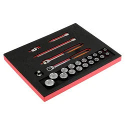 BAHCO Jeu de cliquets et douilles 1/2", module mousse 2/3