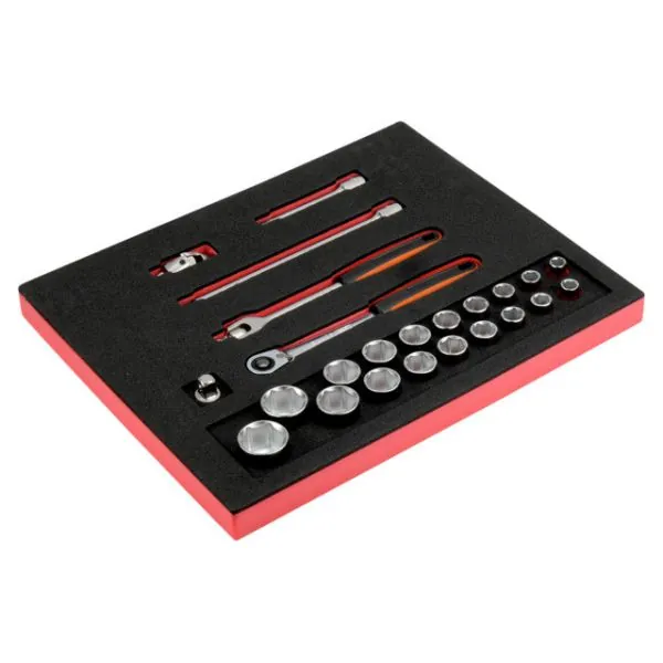 BAHCO Jeu de cliquets et douilles 1/2", module mousse 2/3