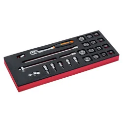 BAHCO Jeu de cliquets et douilles 3/8", module mousse 1/3