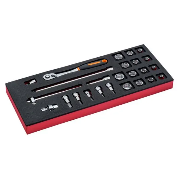 BAHCO Jeu de cliquets et douilles 3/8", module mousse 1/3