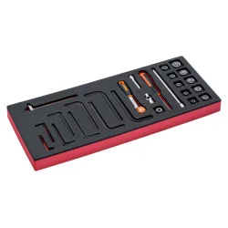 BAHCO Jeu de douilles 1/4" et cliquet à tête ronde, module