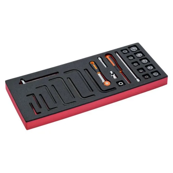 BAHCO Jeu de douilles 1/4" et cliquet à tête ronde, module