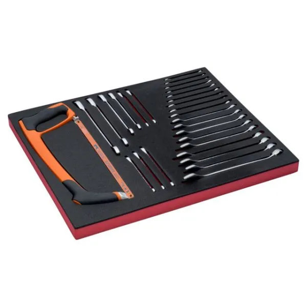 BAHCO Jeu de clés/scies à métaux, module mousse 3/3 Fit&Go