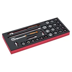 BAHCO Jeu de cliquets et douilles 3/8", module mousse 1/3