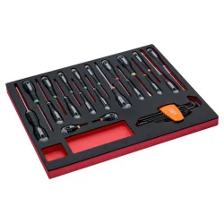 BAHCO Jeu de clés mâles/tournevis, module mousse 3/3 Fit&Go