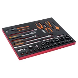 BAHCO Jeu de douilles 1/2" et pinces, module mousse 3/3