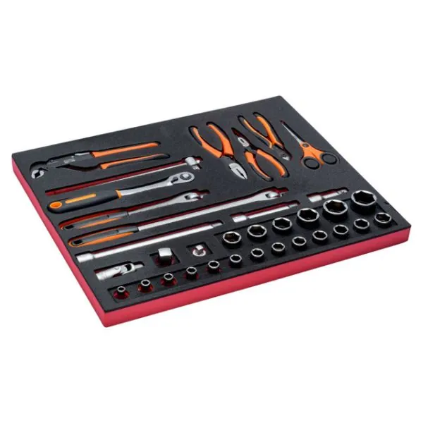 BAHCO Jeu de douilles 1/2" et pinces, module mousse 3/3
