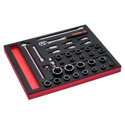 BAHCO Jeu de cliquets à tête ronde et douilles 1/2", module